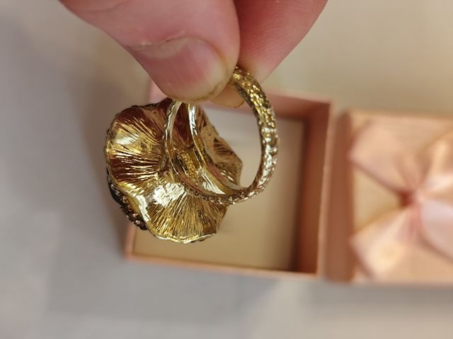 Anello placcato in oro 18 con pietra naturale