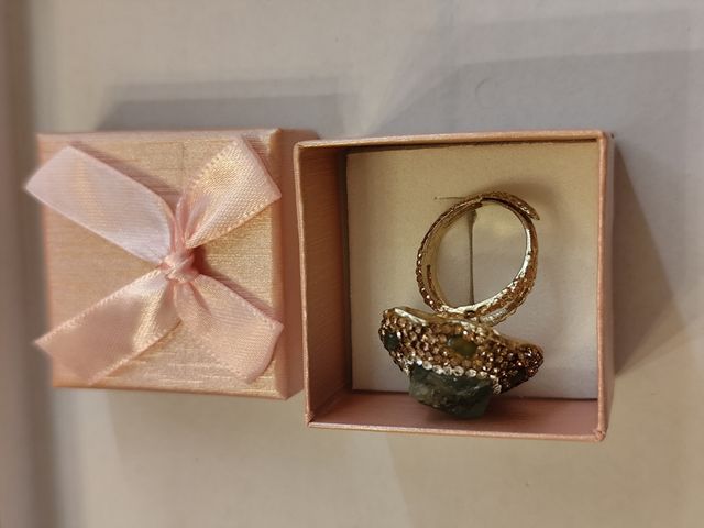 Anello placcato in oro 18 con pietra naturale