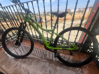 Bicicleta de montaña verde
