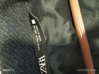 Abrigo paño Zara gris azulado
