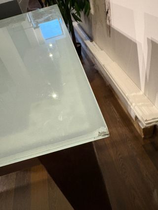 Mesa de comedor o despacho cristal y metal