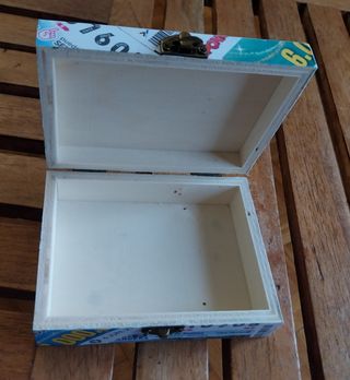 Caja decorada con cupones de la Once 12x 9 x 4 cms