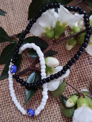 Pulseras Ojo Turco Negra y Blanca, Tú y Yo