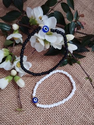 Pulseras Ojo Turco Negra y Blanca, Tú y Yo