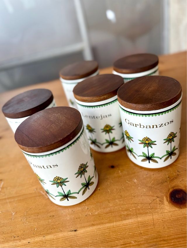 Set di 6 contenitori da cucina vintage, anni '70