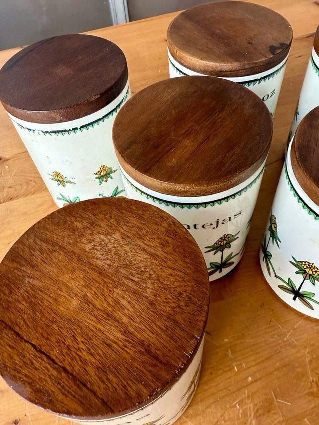 Set di 6 contenitori da cucina vintage, anni '70