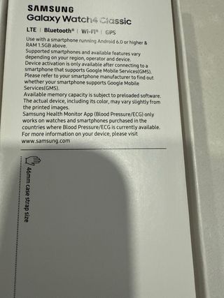 Samsung Galaxy Watch 4 Classic LTE Negro