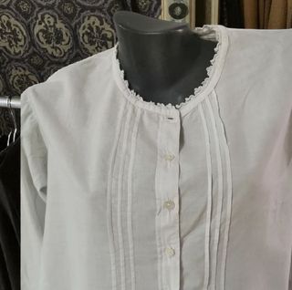 Camisa Victoriana Algodón Festoneada
