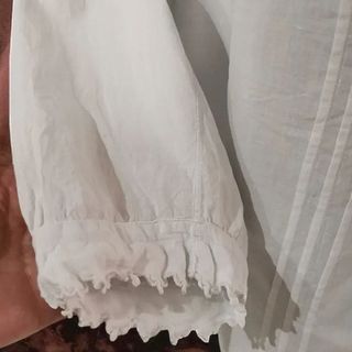 Camisa Victoriana Algodón Festoneada