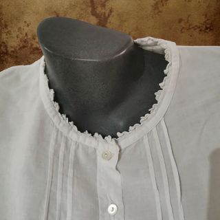 Camisa Victoriana Algodón Festoneada