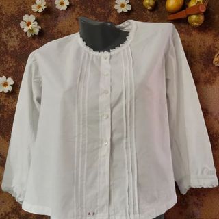 Camisa Victoriana Algodón Festoneada