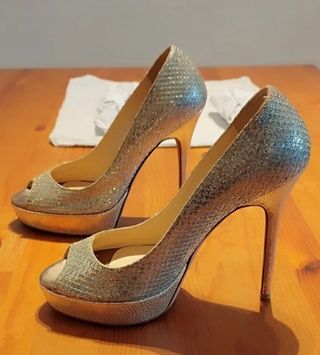 Zapatos Jimmy Choo Dorados y Plateados