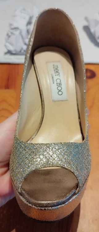 Zapatos Jimmy Choo Dorados y Plateados
