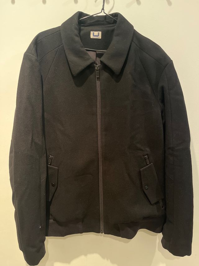 Abrigo hombre lana negro