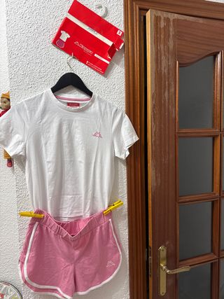 Pijama Kappa Blanco y Rosa Talla S con etiqueta 