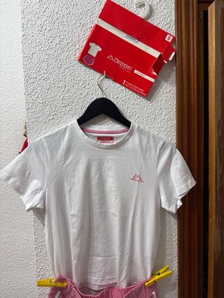 Pijama Kappa Blanco y Rosa Talla S con etiqueta 