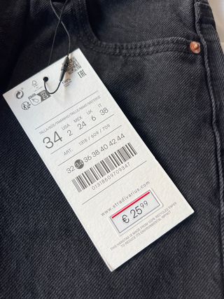 Falda Larga Negra Stradivarius Talla 34