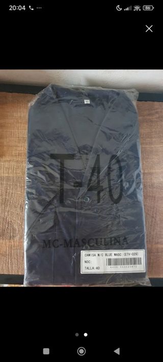 Camisa de embarque azul T-40 MC-MASCULINA