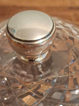 Bombonera plata de ley 975 y cristal tallado