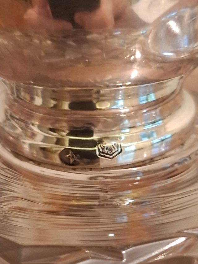 Bombonera plata de ley 975 y cristal tallado