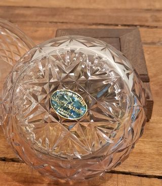 Bombonera plata de ley 975 y cristal tallado