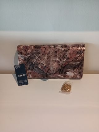 Cartera de fiesta dorada y rosa sin estrenar 


