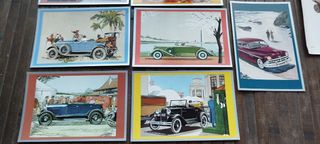 7 Postales Coches Antiguos Touring America, 1990.