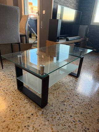 Mesa de centro Jysk cristal y madera