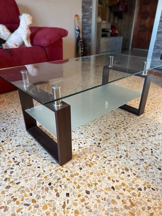 Mesa de centro Jysk cristal y madera