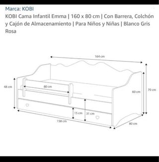 Cama Infantil Kobi Emma 160x80cm