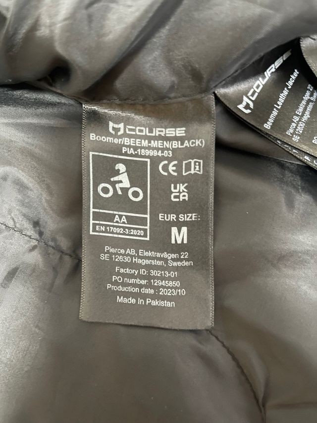 Chaqueta Piel Negra Moto Hombre talla M