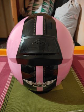 Casco NZI Combi2  Rosa flúor con intercomunicador