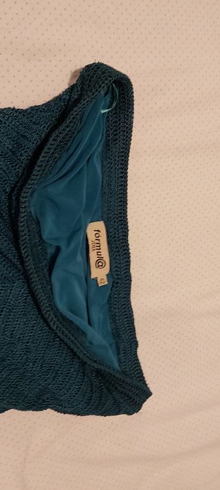 Vestido palabra de honor con encaje