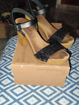 Sandalias de cuña negras Talla 37