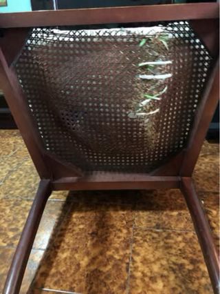 Elegante Sedia Poltrona in Legno e Rattan