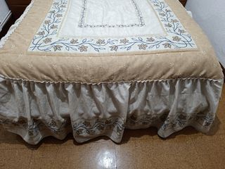 Colcha y relleno cama 1.35 verde