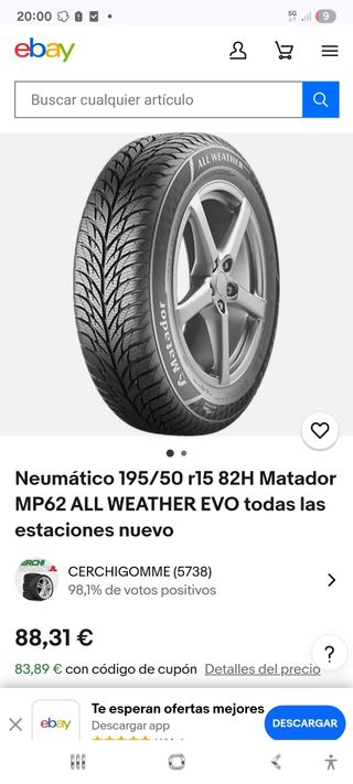 Neumáticos Matador MP62 All Weather 195/50 15 82H