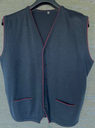 Chaleco de punto azul marino para hombre