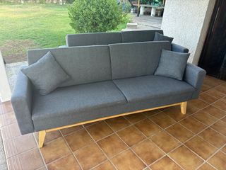 2 Sofá cama 2 plazas gris