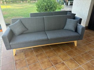 2 Sofá cama 2 plazas gris