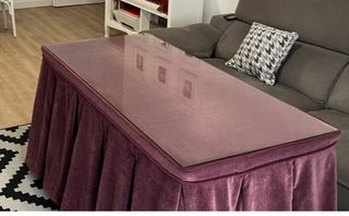 Sottovesti rettangolari Mesa in legno, vetro e viola