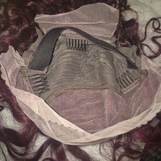 Peluca Pelo Humano Borgoña Rizado NUEVA