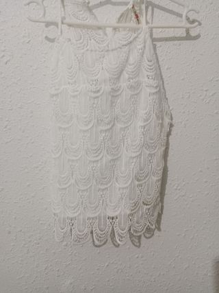 Blusa de encaje blanco
