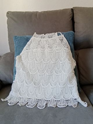 Blusa de encaje blanco