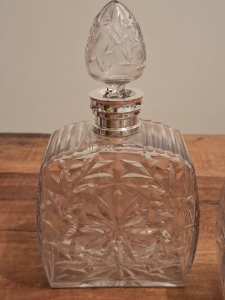 Licoreras plata de ley 925 y cristal (1910-1930)