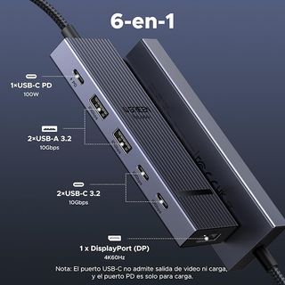 UGREEN Revodok Pro 1062 Hub USB Gris