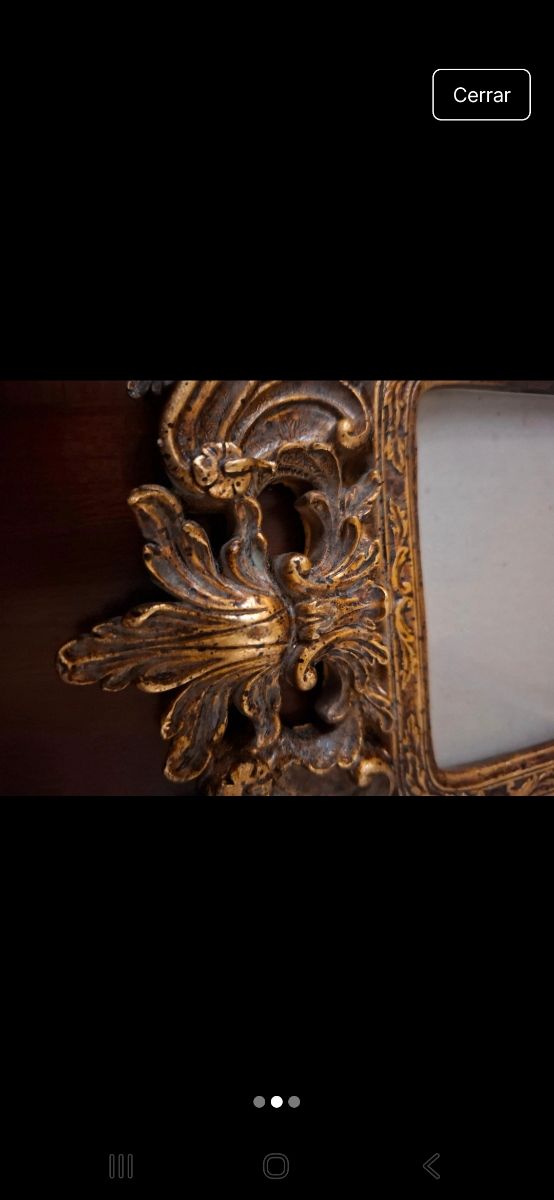 Marco de fotos antiguo dorado 15x10