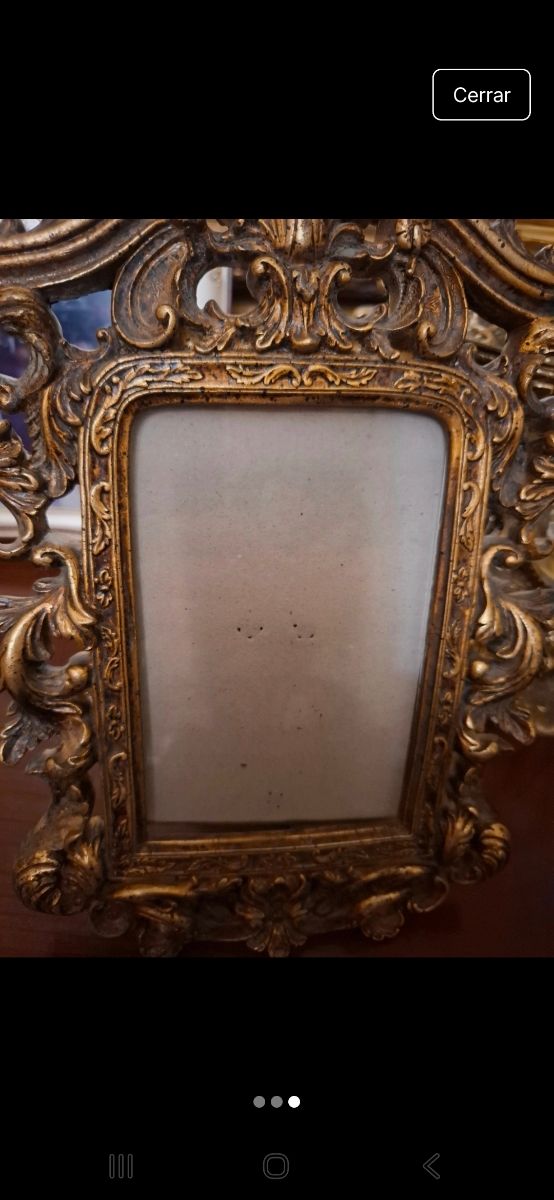 Marco de fotos antiguo dorado 15x10