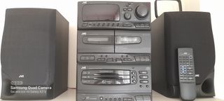 Equipo de Sonido JVC con Doble Cassette y CD