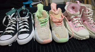 Zapatillas converse, rosas, rosas y verdes y azul 